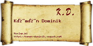 Kámán Dominik névjegykártya