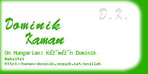 dominik kaman business card